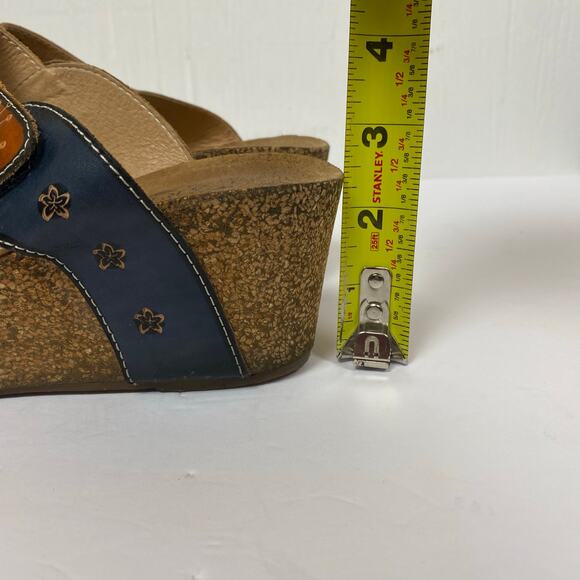 L'Artiste By Spring Step Jadora Leather Wedge Sandals Boho Artsy Size 10.5-11 - Picture 5 of 12